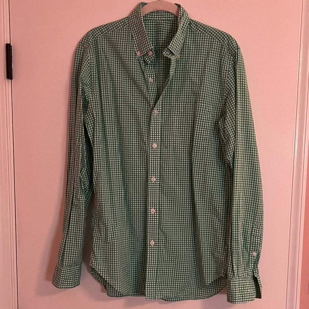 J. Crew Green Gingham Men's Shirt